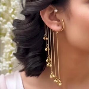 Elegant Gold Multi-Chain Dangle Ear Cuff